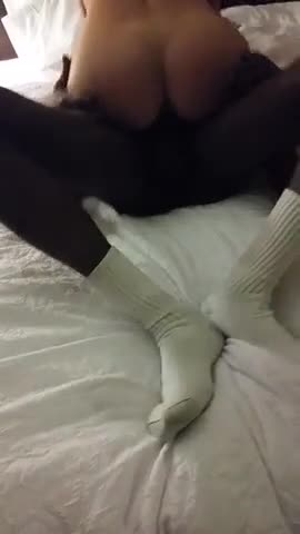 A white wife riding black cock while husband films.