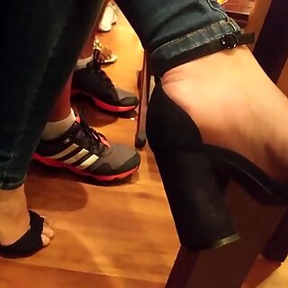 Hot girl feet in high heels